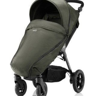 Детская коляска Britax Roemer B-Motion 4 Olive  Denim с накидкой на ножки