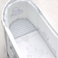 Детская кровать Italbaby LOVE OVAL, белый (в комплекте матрас и белье 4  предмета)